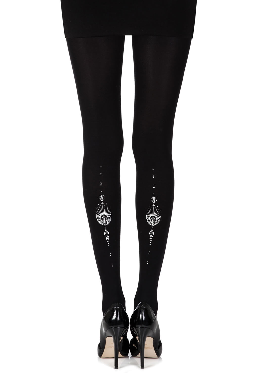 Jewel In The Night Black Print Tights Hosiery Hosiery