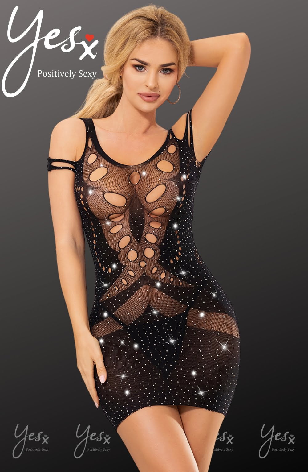 YX Sparkly Black Dress Clubwear Dresses