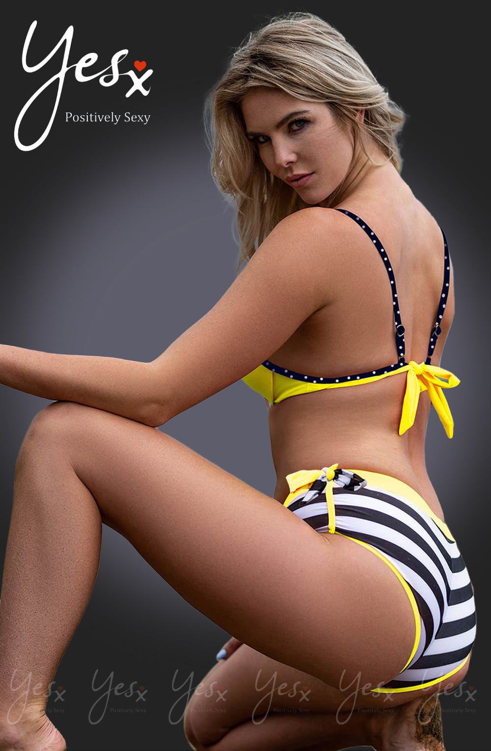 YX Bikini Piece Set Yellow Everyday Swimwear