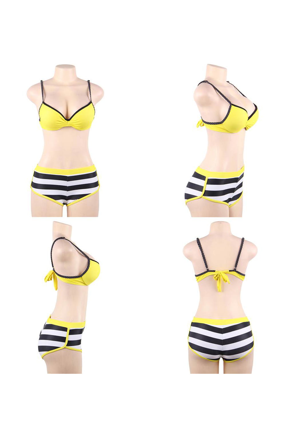 YX Bikini Piece Set Yellow Everyday Swimwear