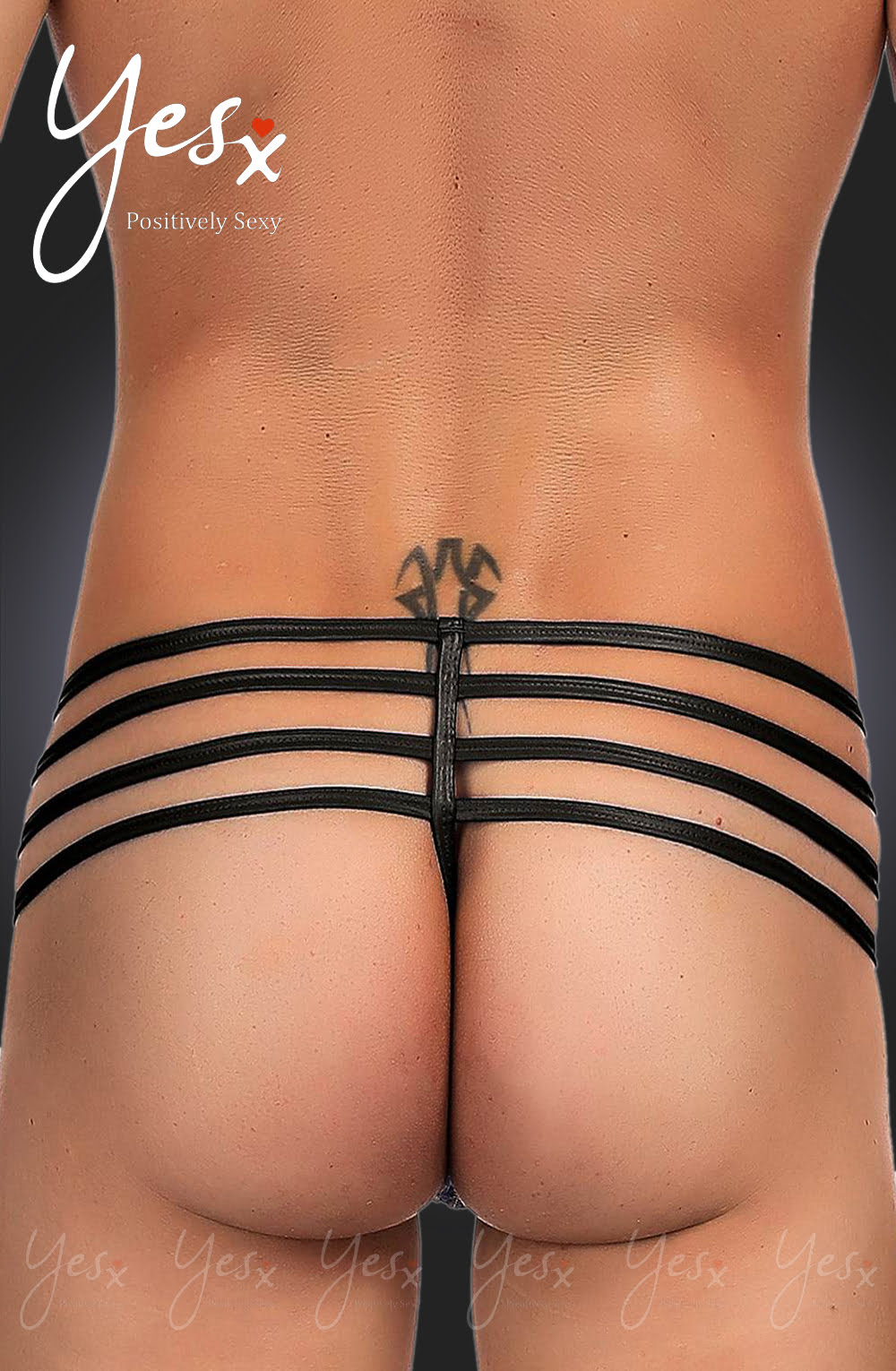 YX Men's Thong Black Men's