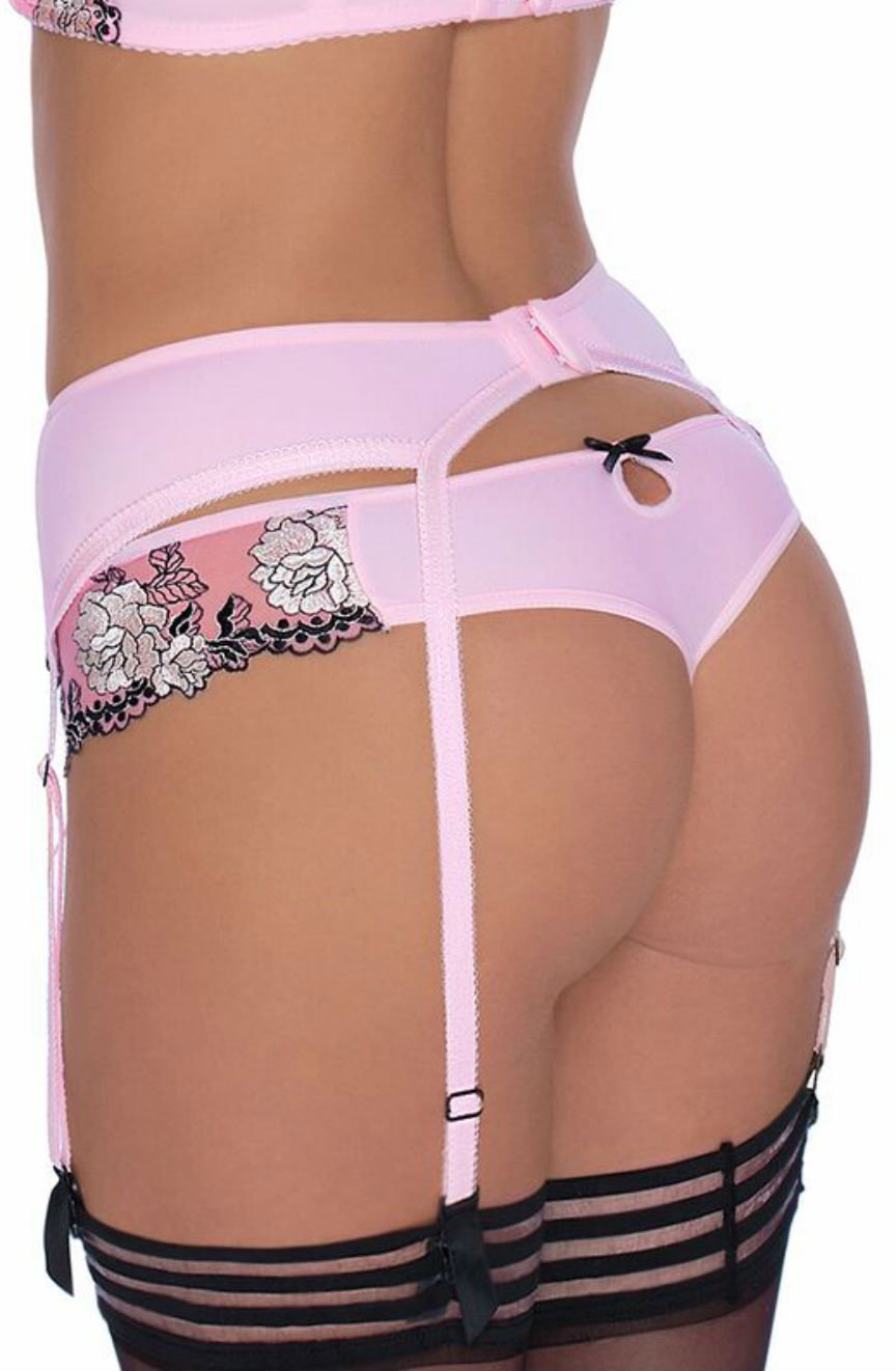 Natali Pink Susp Belt Everyday Lingerie Sets