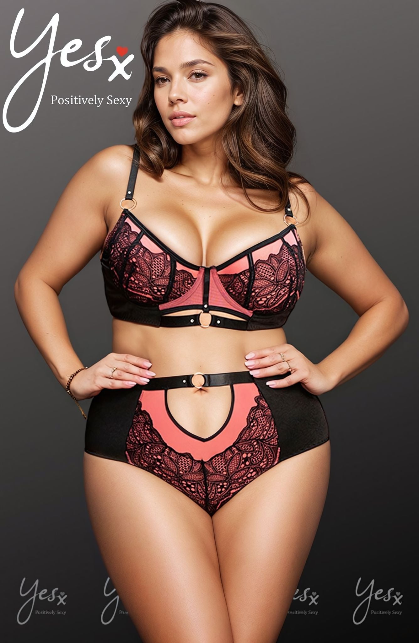 YXQ Bra Set Pink Everyday Lingerie Sets