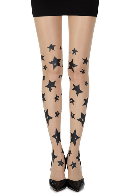 Shooting Stars Skin Sheer Print Tights Hosiery Hosiery