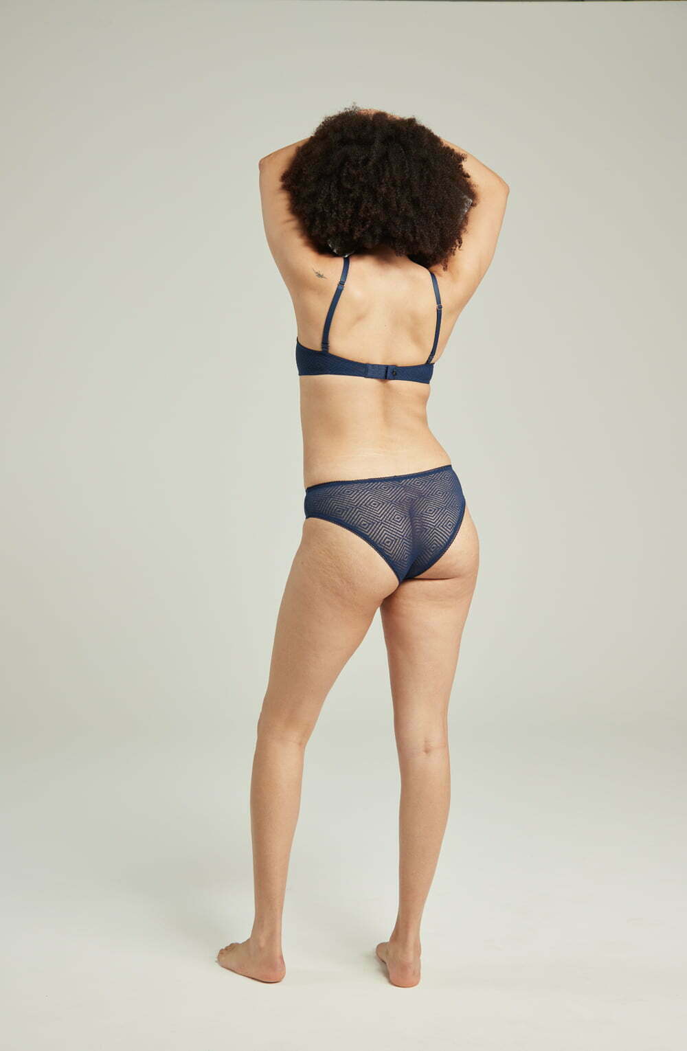 The Sheer Deco Lift Balcony Bra Navy Up to GG Cup Everyday Lingerie Sets
