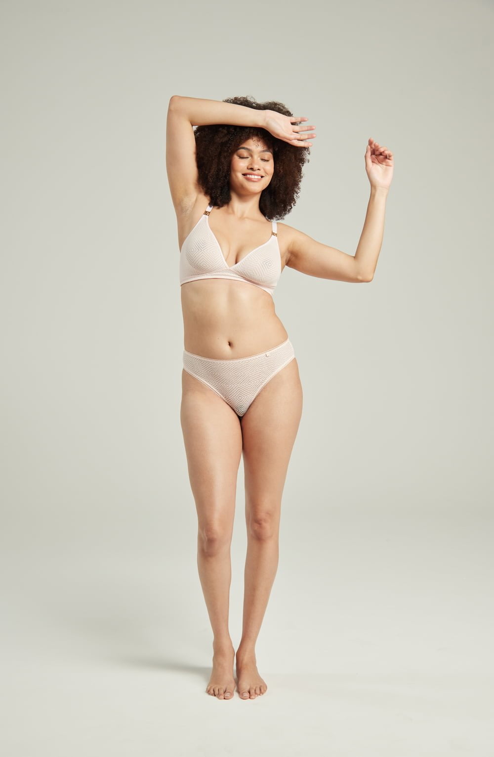 The Sheer Deco High Leg Brief Blush Pink Plus Sizes Briefs and Thongs