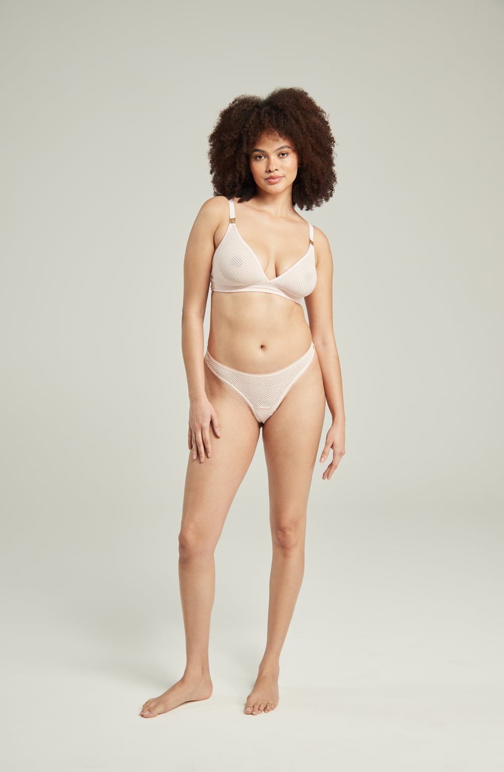 The Sheer Deco Barely There Thong Blush Pink Everyday Briefs and Thongs