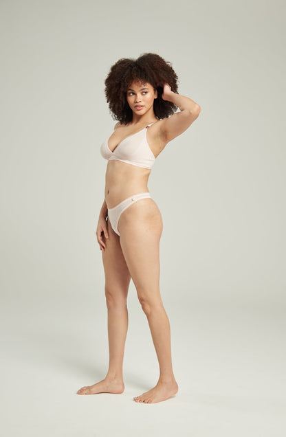 The Sheer Deco Barely There Thong Blush Pink Everyday Briefs and Thongs