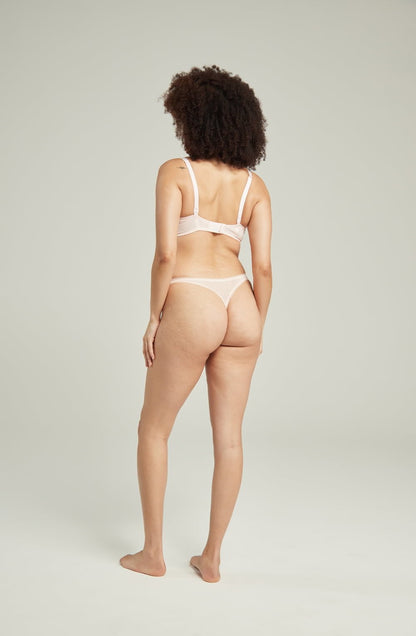 The Sheer Deco Barely There Thong Blush Pink Everyday Briefs and Thongs