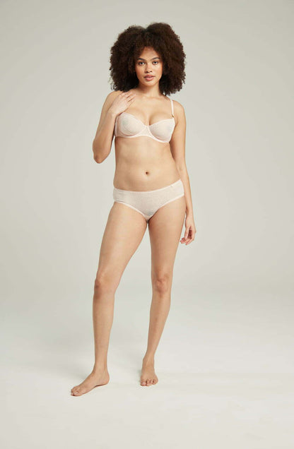 The Sheer Deco Hipster Brief Blush Pink Plus Sizes Briefs and Thongs