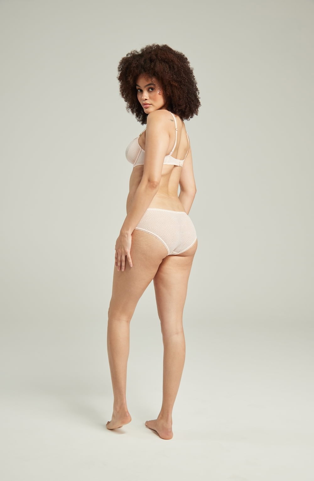 The Sheer Deco Hipster Brief Blush Pink Plus Sizes Briefs and Thongs