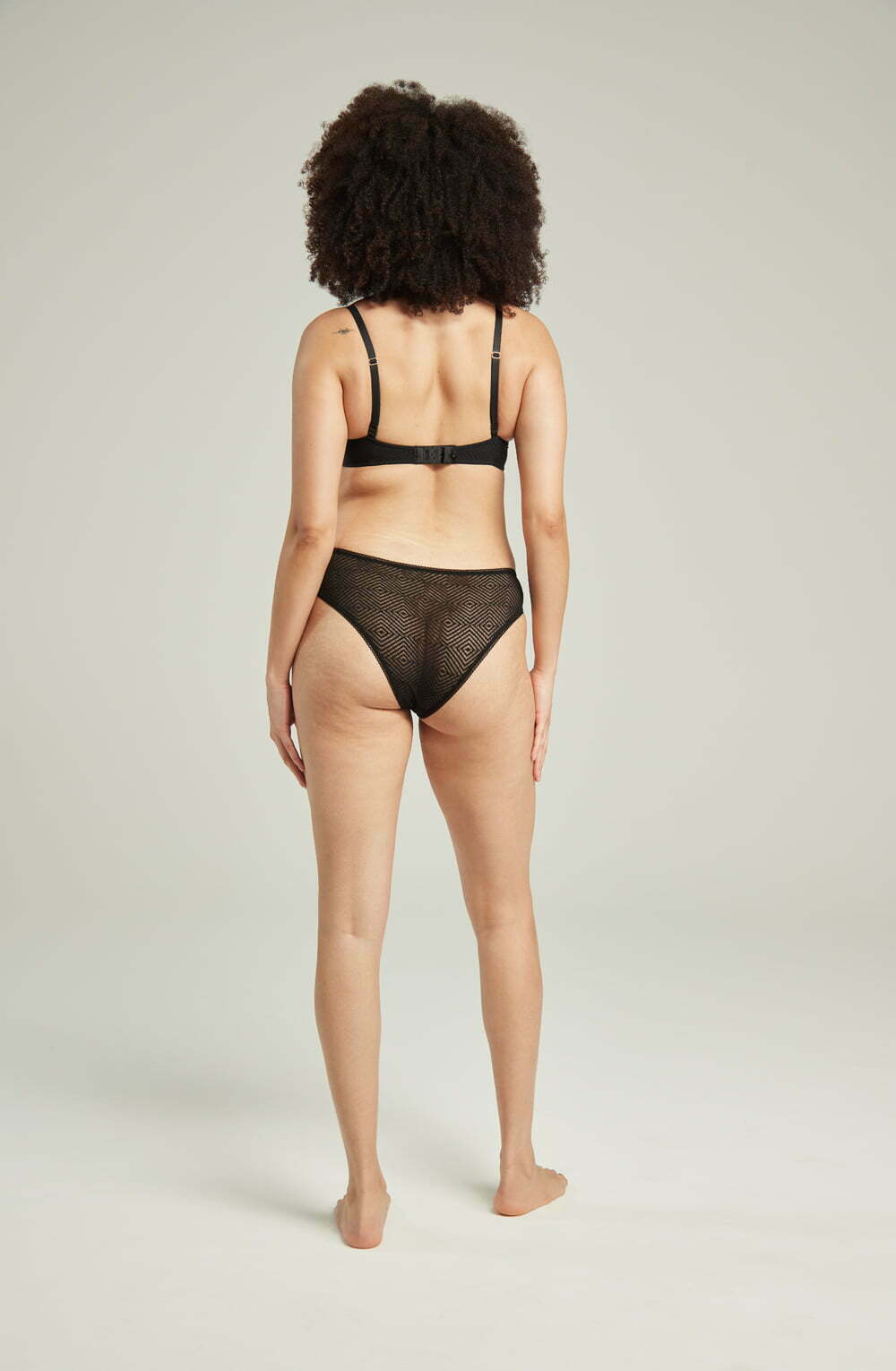 The Sheer Deco High Leg Brief Black Everyday Briefs and Thongs
