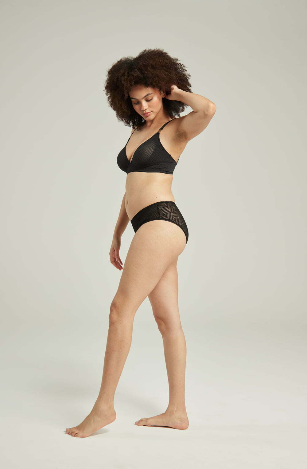The Sheer Deco Hipster Brief Black Plus Sizes Briefs and Thongs