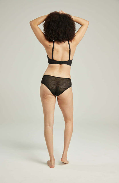 The Sheer Deco Hipster Brief Black Plus Sizes Briefs and Thongs