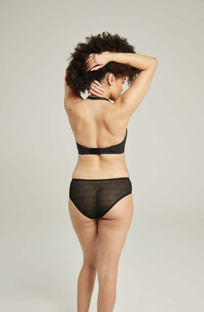 The Sheer Deco Hipster Brief Black Plus Sizes Briefs and Thongs