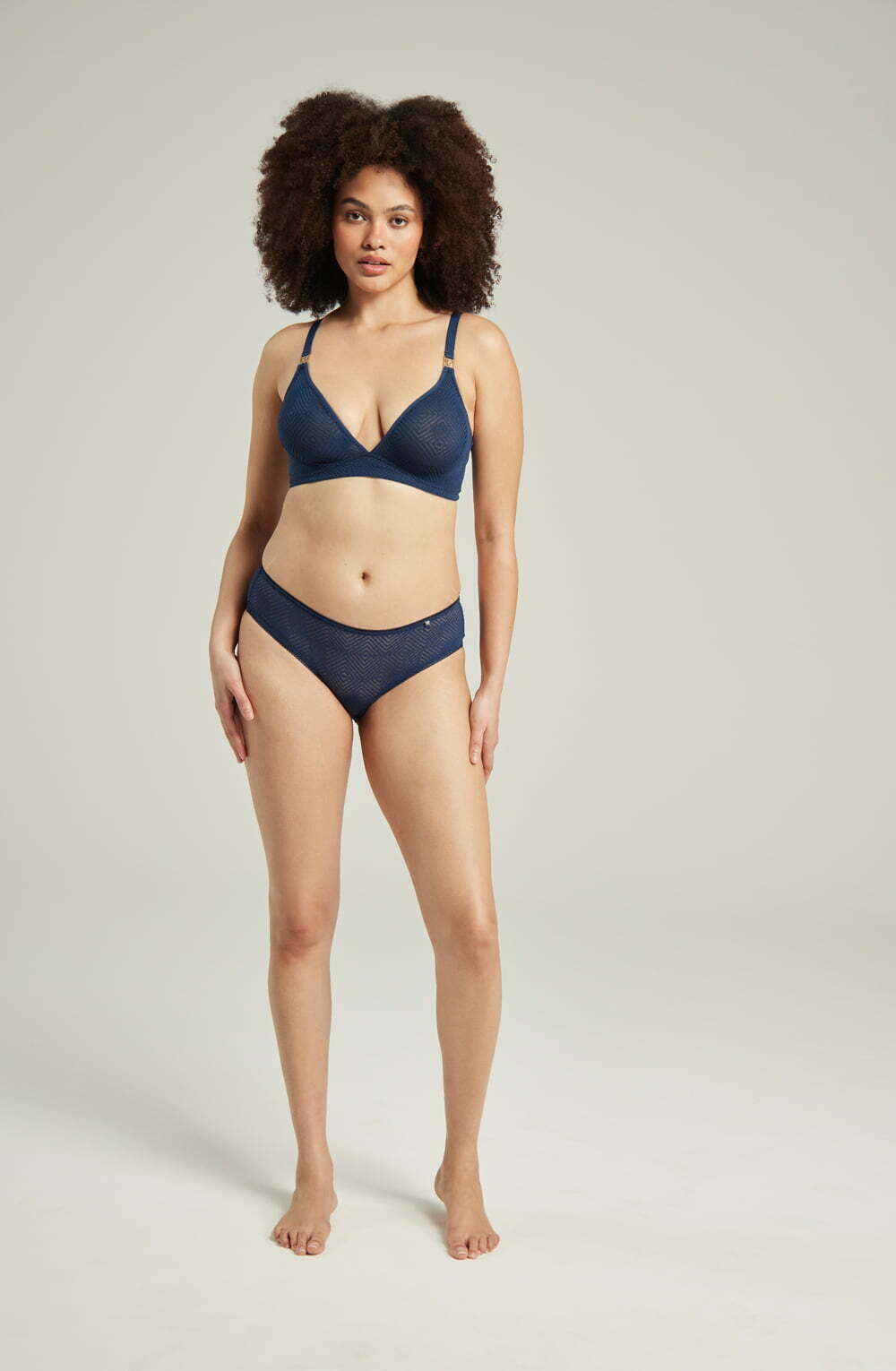 The Sheer Deco Hipster Brief Navy Plus Sizes Briefs and Thongs