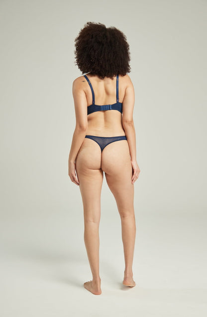 The Sheer Deco Barely There Thong Navy Everyday Briefs and Thongs