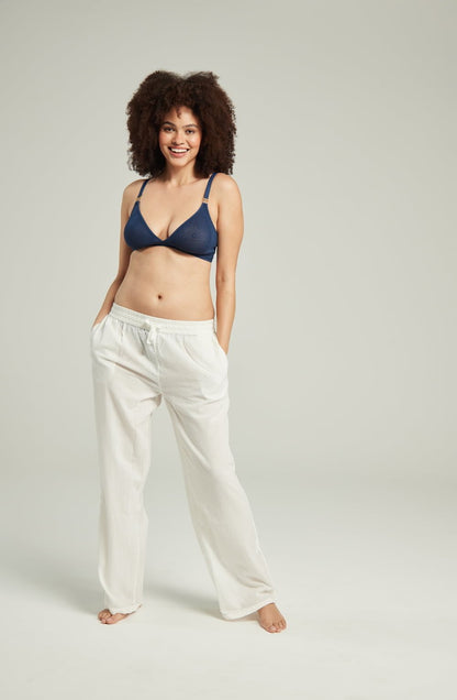 The Sheer Deco Easy Does It Bralette Navy Up to G Cup Everyday Bras