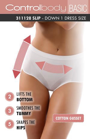 Shaping Brief Bianco Plus Sizes Shapewear