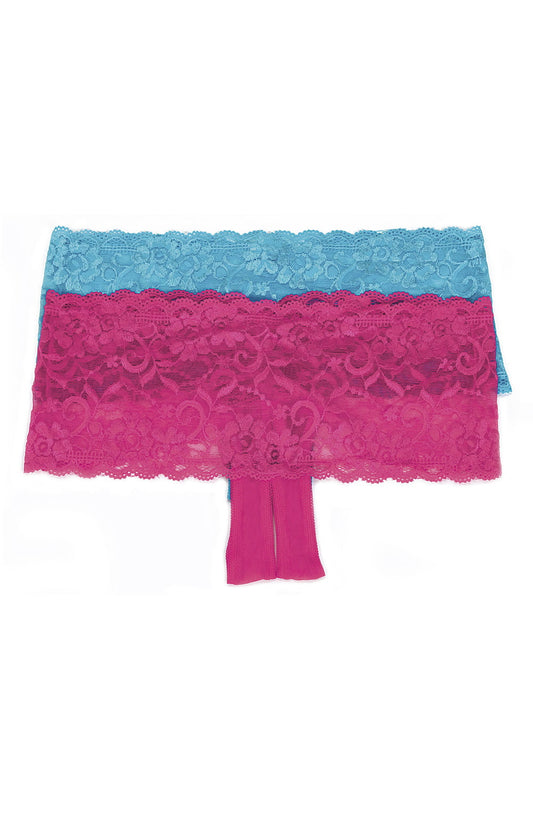 Stretch Lace Boy Short Turquoise Everyday Briefs and Thongs
