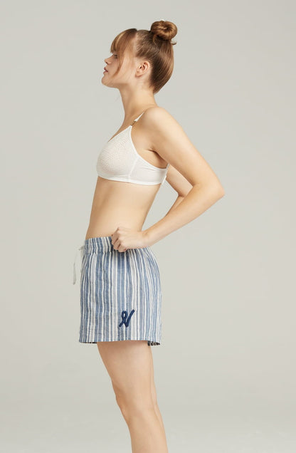 The Classic Boxer French Navy Stripe Nightwear Short Sets