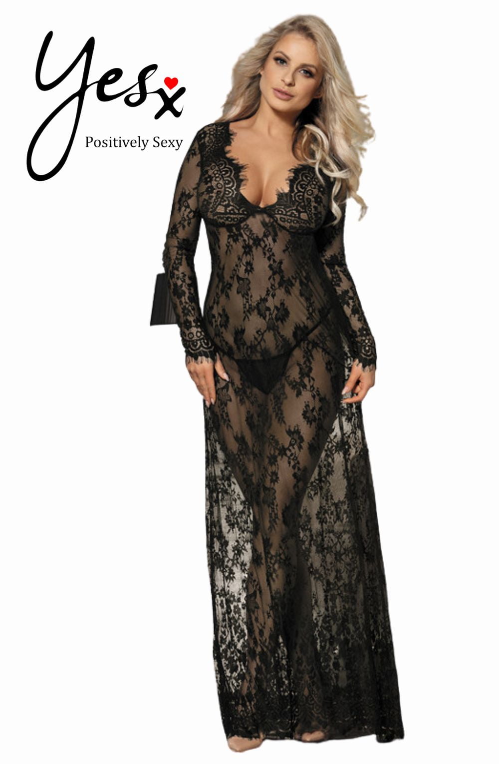 YX Long Gown & Thong Bedroom Wear Nightwear
