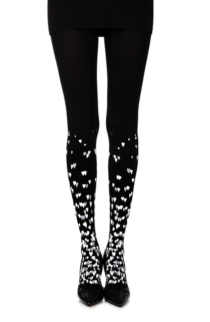 Queen Of Hearts Black Print Tights Hosiery Hosiery