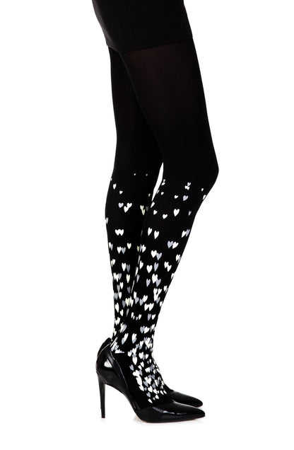 Queen Of Hearts Black Print Tights Hosiery Hosiery