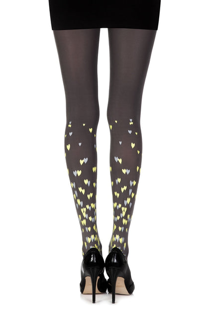 Queen Of Hearts Grey Print Tights Hosiery Hosiery