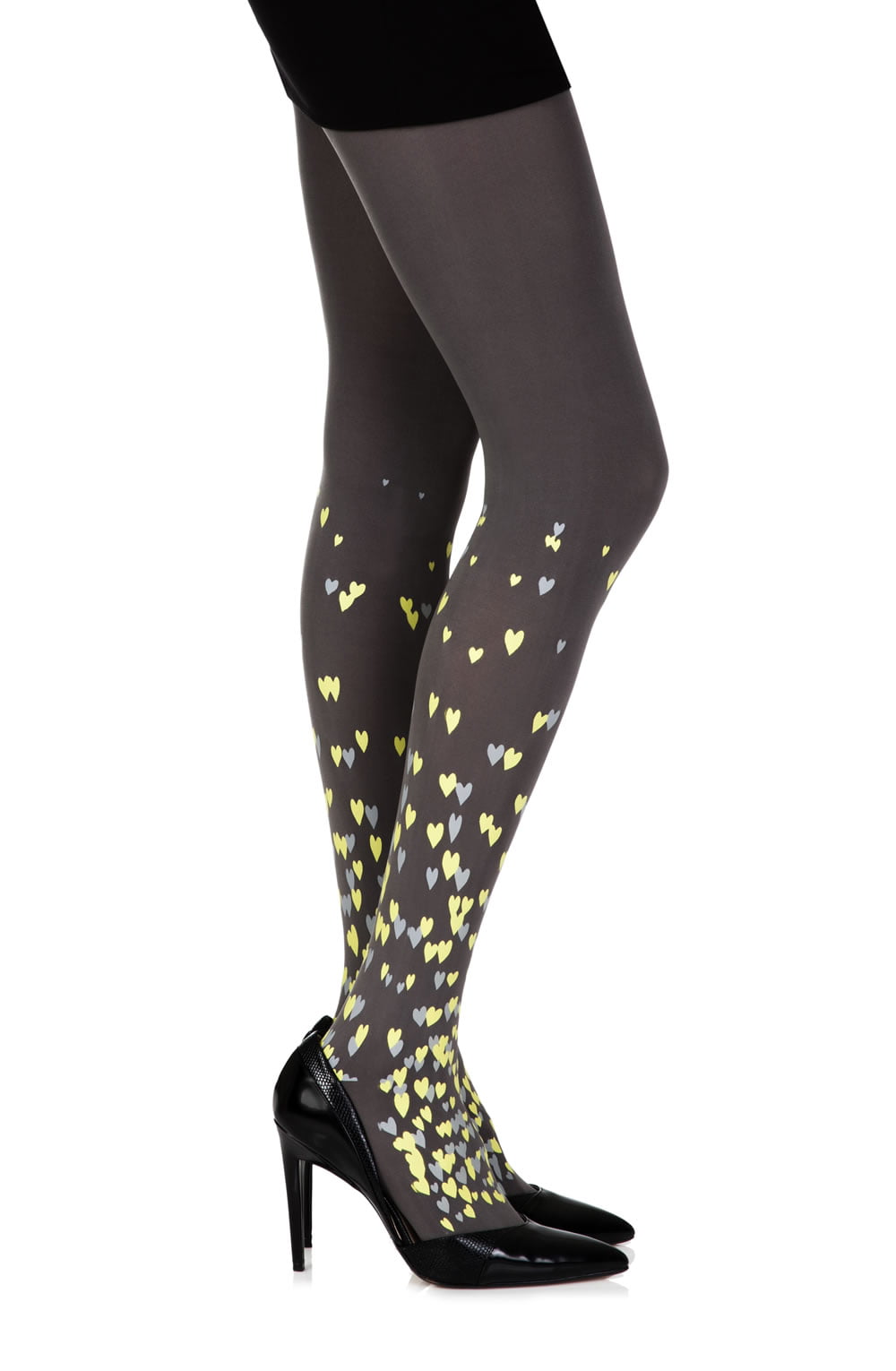 Queen Of Hearts Grey Print Tights Hosiery Hosiery