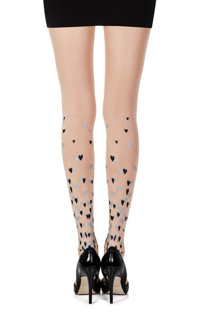 Queen Of Hearts Powder Print Tights Hosiery Hosiery