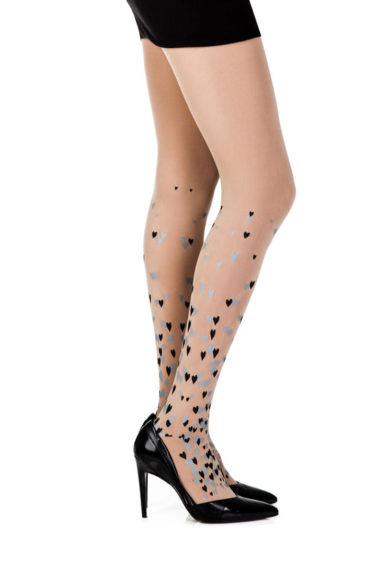 Queen Of Hearts Powder Print Tights Hosiery Hosiery