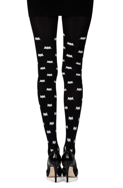 Super Hero Black Print Tights Hosiery Hosiery