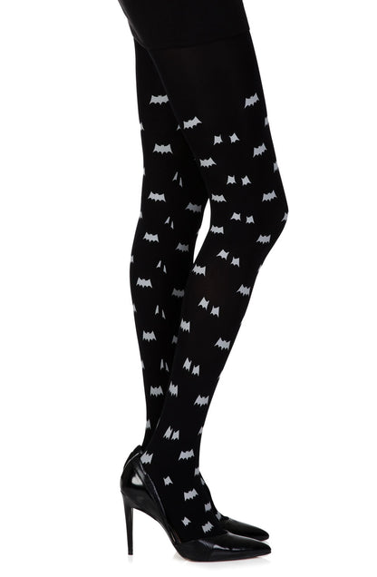 Super Hero Black Print Tights Hosiery Hosiery