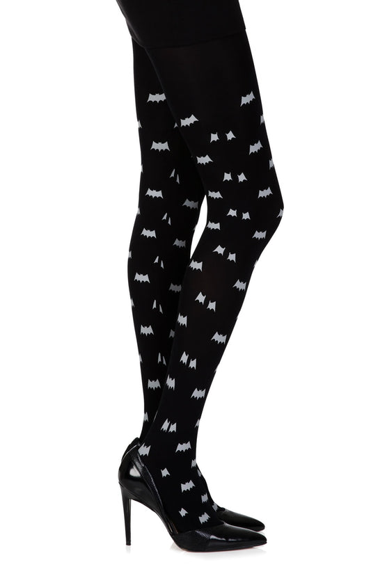 Super Hero Black Print Tights Hosiery Hosiery