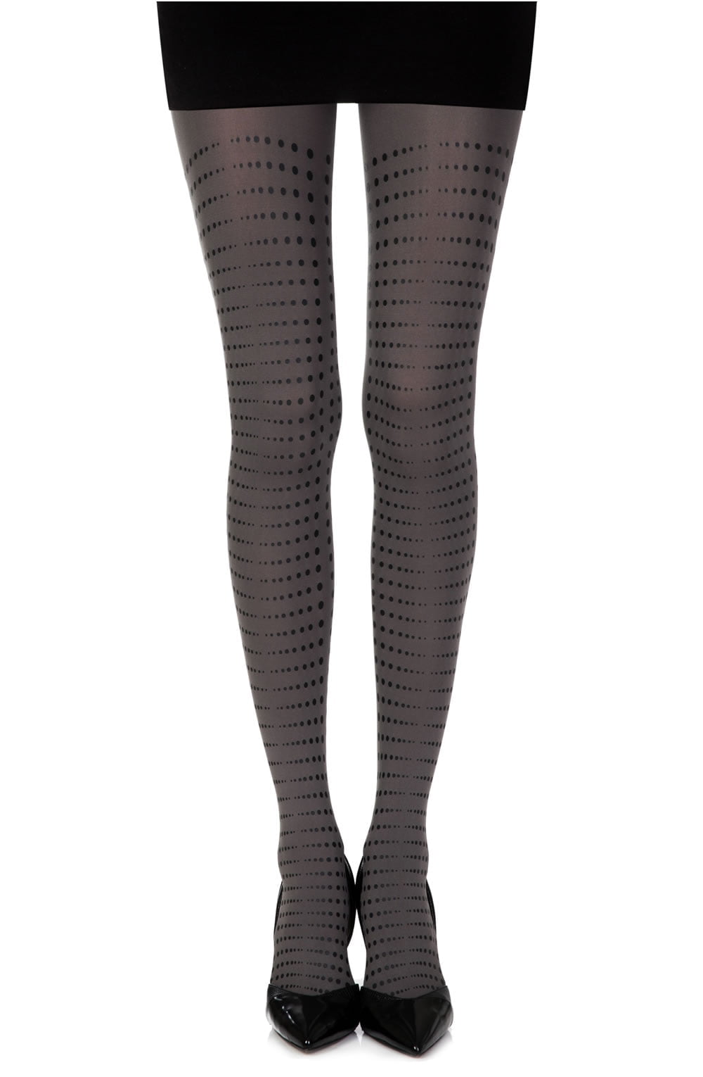 Matching Point Grey Print Tights Hosiery Hosiery