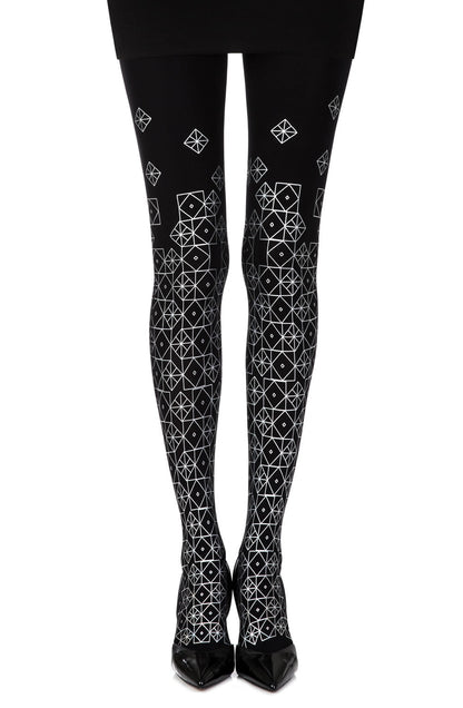 Kaleidoscope Black Print Tights Hosiery Hosiery