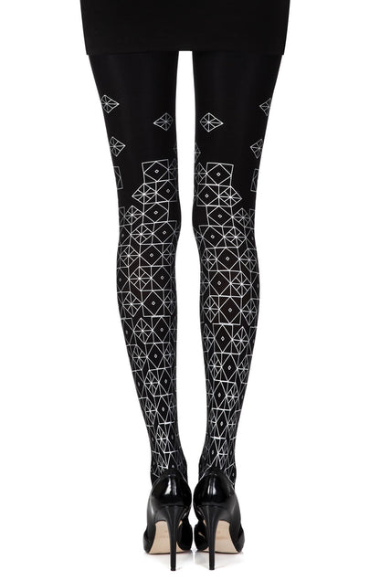 Kaleidoscope Black Print Tights Hosiery Hosiery