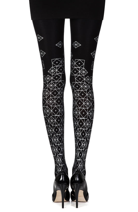 Kaleidoscope Black Print Tights Hosiery Hosiery