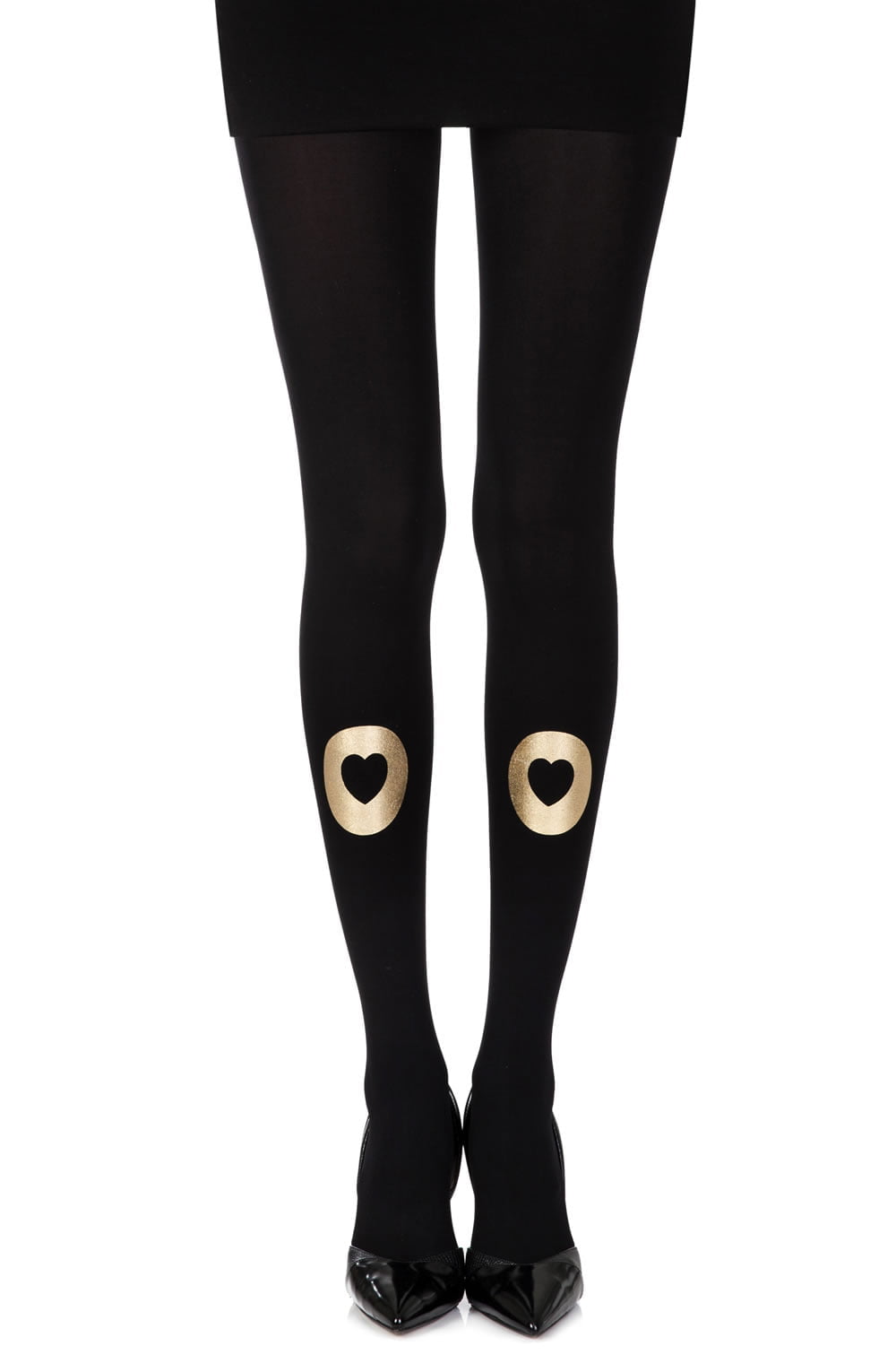 Into My Heart Black Print Tights Hosiery Hosiery