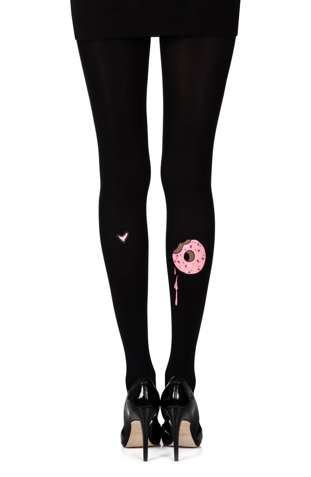 A Donut Bite Black Print Tights Hosiery Hosiery