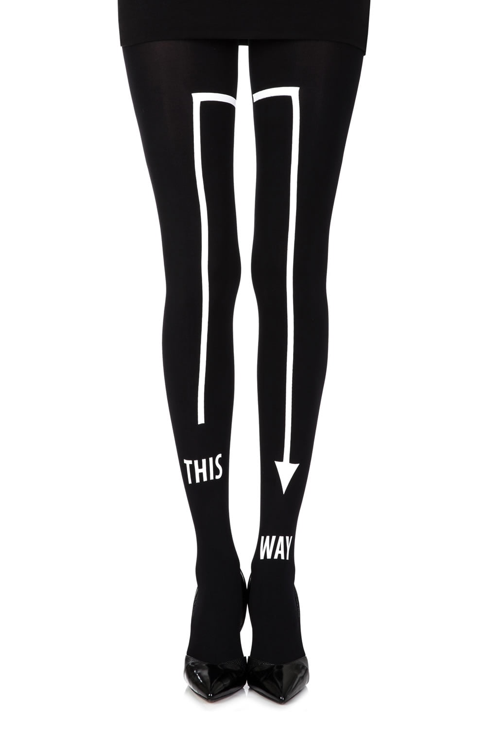 This Way Black Print Tights Hosiery Hosiery
