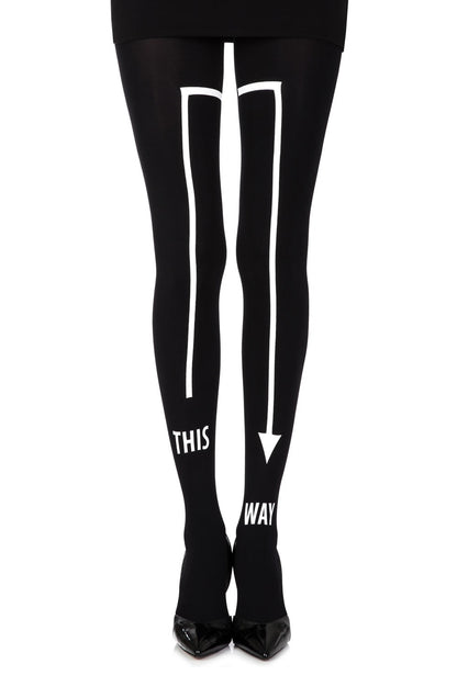 This Way Black Print Tights Hosiery Hosiery