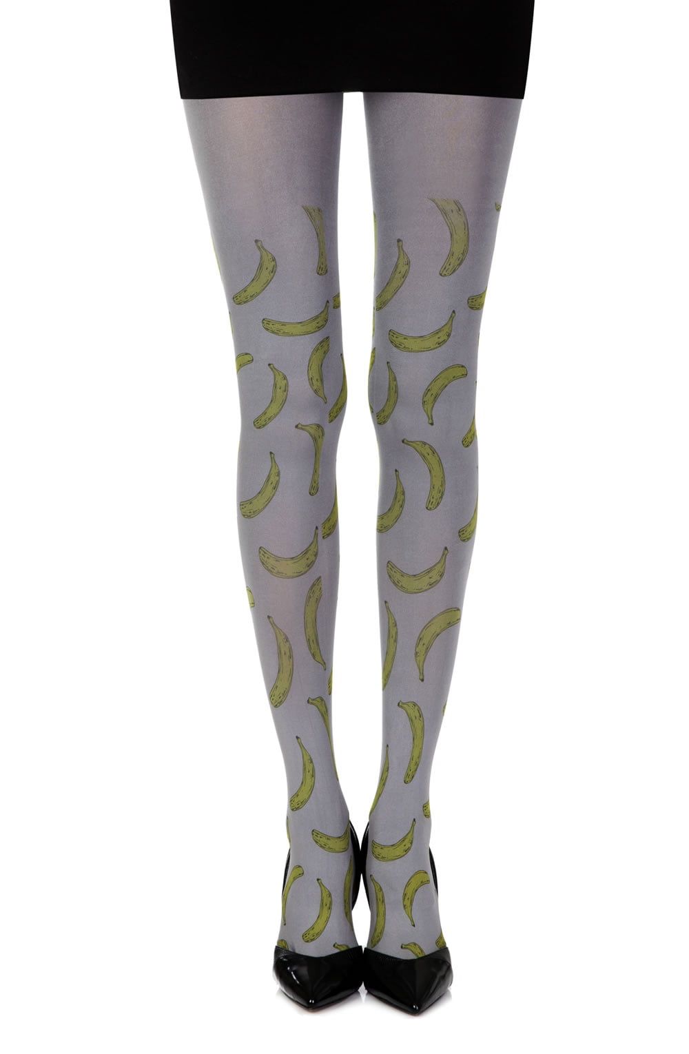 Going Bananas Grey Print Tights Hosiery Hosiery