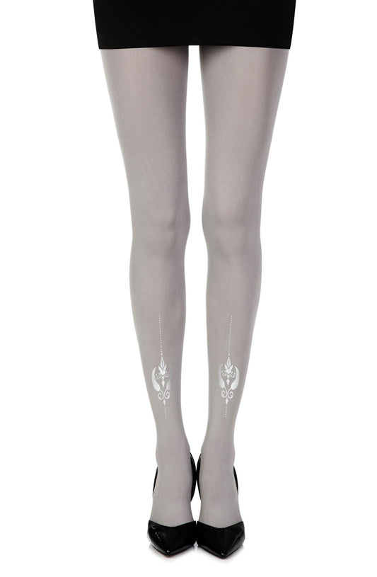 Silver Line Grey Print Tights Hosiery Hosiery
