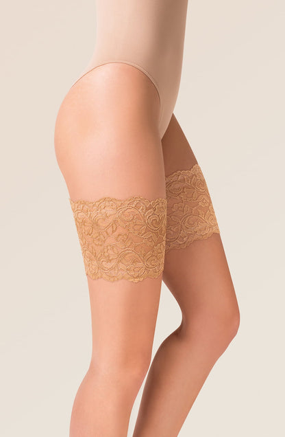 Lace Thigh Band Beige Plus Sizes Hosiery