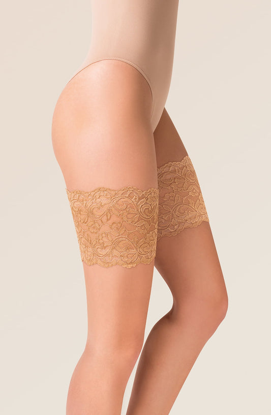 Lace Thigh Band Beige Plus Sizes Hosiery