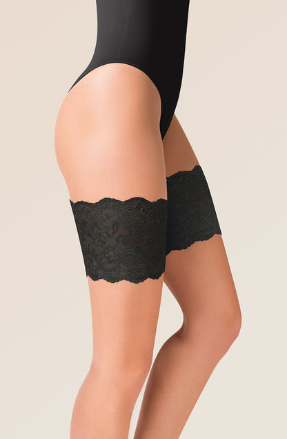 Lace Thigh Band Black Plus Sizes Hosiery