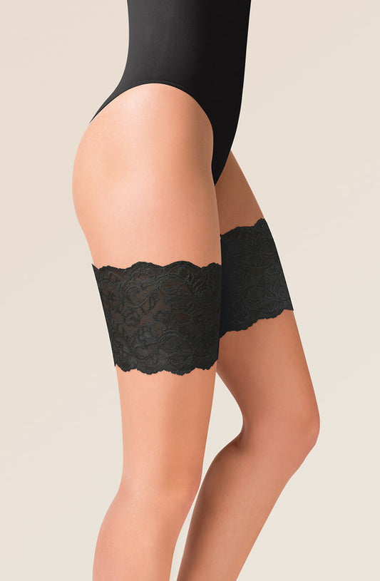 Lace Thigh Band Black Plus Sizes Hosiery