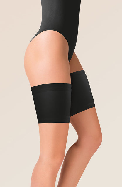 Satin Thigh Band Black Plus Sizes Hosiery